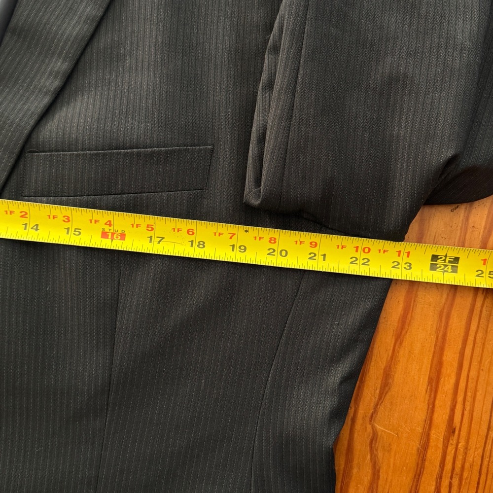Ralph Ralph Lauren Mens 46R Wool Pinstripe Blazer Jacket Black Dillard's Gray - Picture 2 of 12